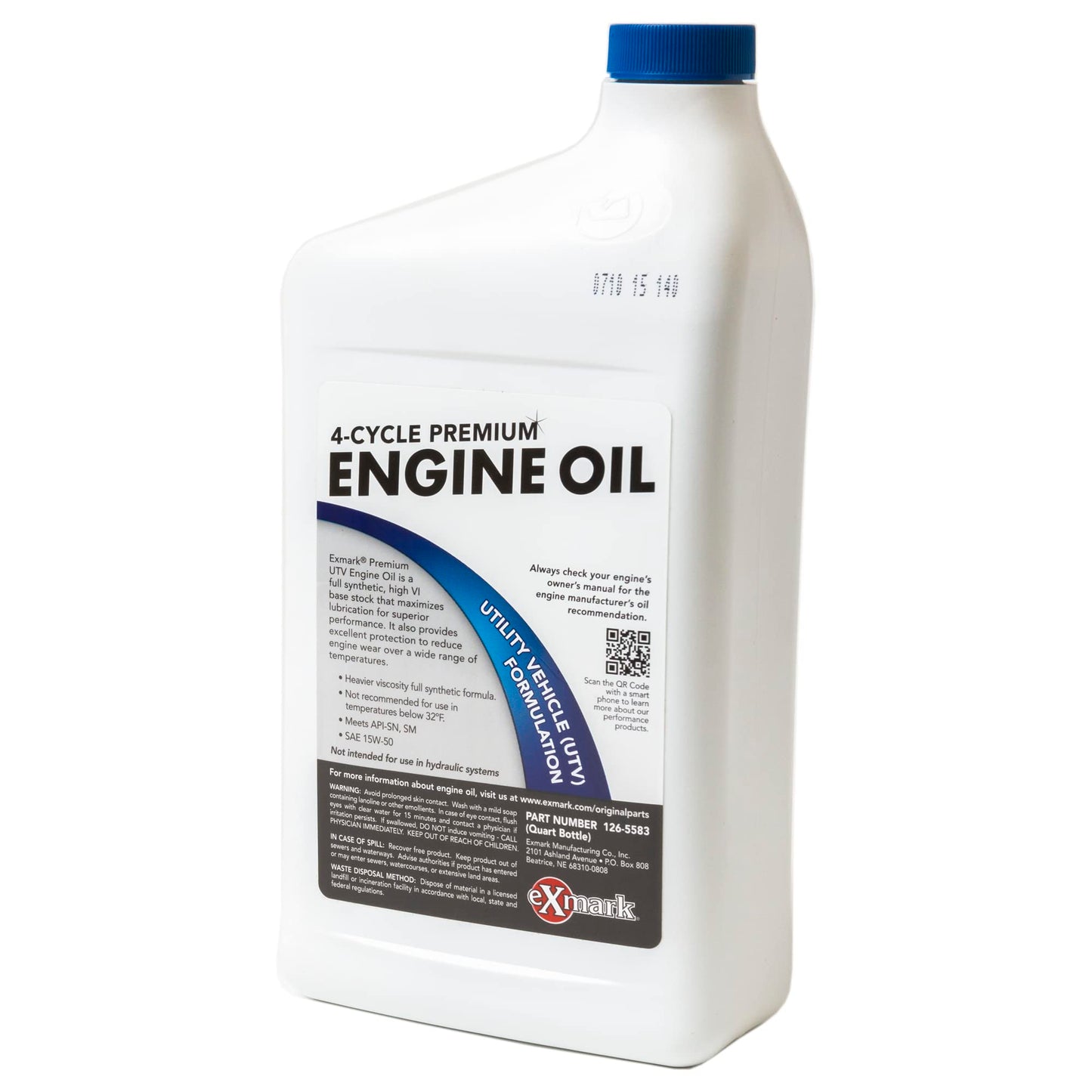 Genuine OEM Exmark Part # 126-5583 UTV 15W-50 Engine Oil Quart