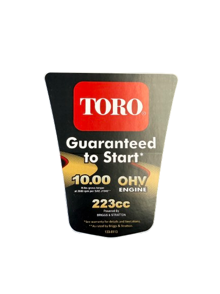 Genuine OEM Toro Part # 133-8113 Shroud Decal