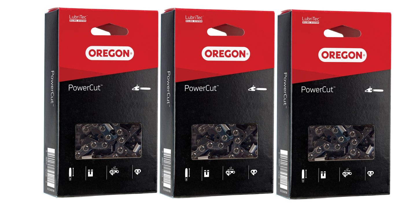 Genuine OEM Oregon Part # 22LPX074G PowerCut Saw Chain 3 Pack for 18" Bar