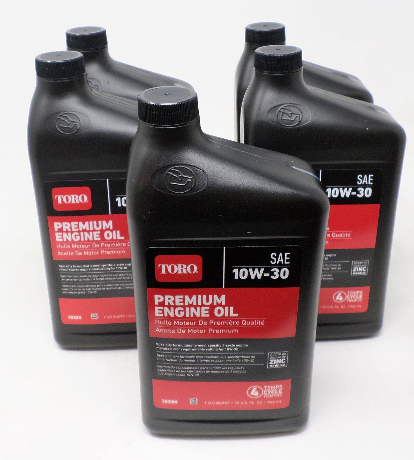 Genuine OEM Toro Part # 38280 10W30 4 Cycle Engine Oil Quart 5 Pack