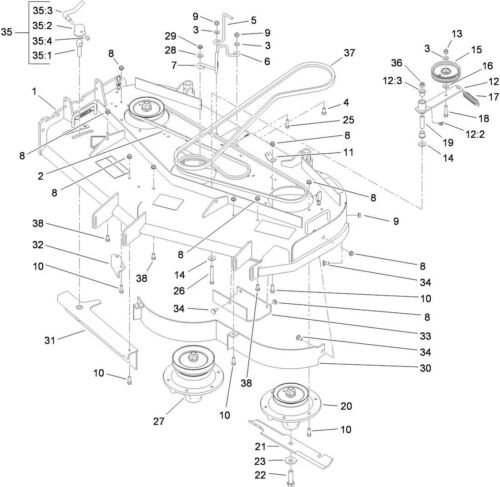 NEW GENUINE OEM TORO PART # 107-1664 LEVER ASSEMBLY; REP. 106-3241, 106-3242