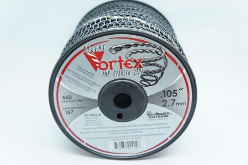 DESERT VORTEX TRIMMER LINE VS105S2.4 .105 3 LBS SPOOL COMMERCIAL BLACK 550'
