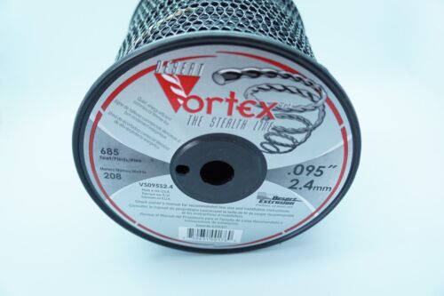 DESERT VORTEX TRIMMER LINE VS095S2.4 .095 3 LBS SPOOL COMMERCIAL BLACK 685'