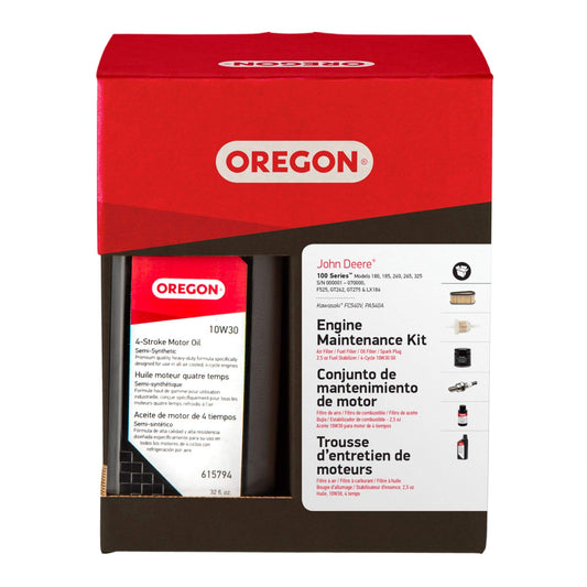 Genuine OEM Oregon Part # 01-107 Maintenance Kit for John Deere 100 Series/Kawasaki FC540V, PA540A