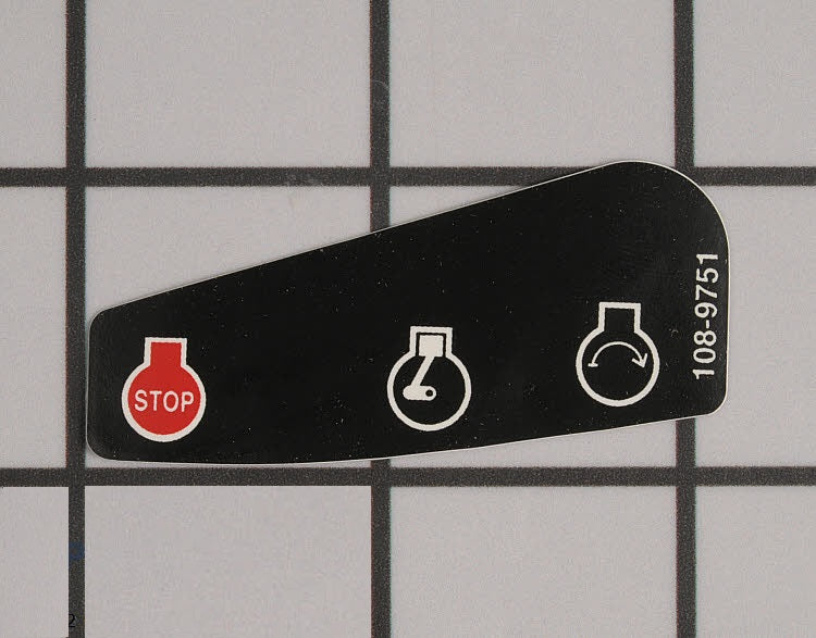 Genuine OEM Toro Part # 108-9751 Ignition Switch Decal