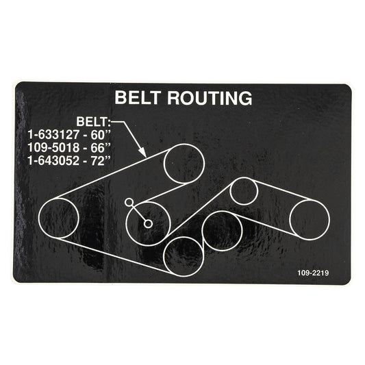 Genuine OEM Exmark Part # 109-2219 Belt Routing Decal