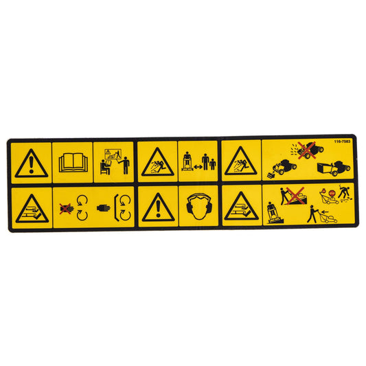 Genuine OEM Exmark Part # 116-7583 Warning Decal