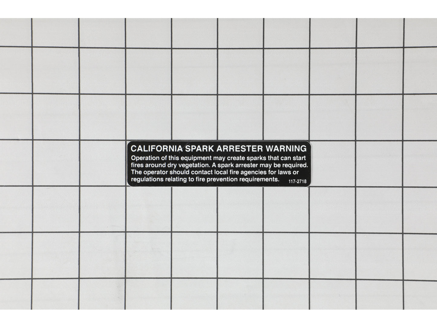 Genuine OEM Toro Part # 117-2718 Spark Arrestor Decal