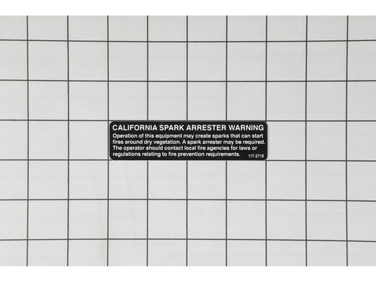 Genuine OEM Toro Part # 117-2718 Spark Arrestor Decal
