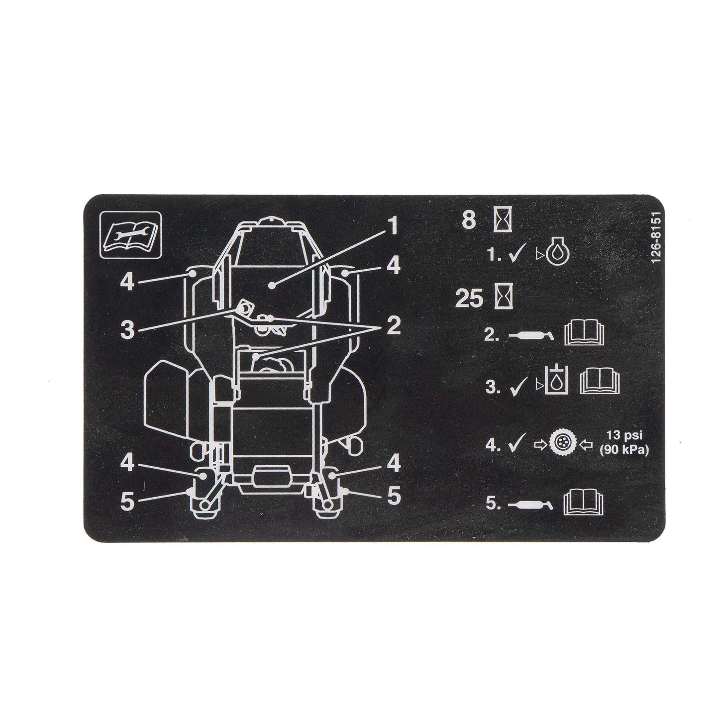 Genuine OEM Exmark Part # 126-8151 Service Aid Decal