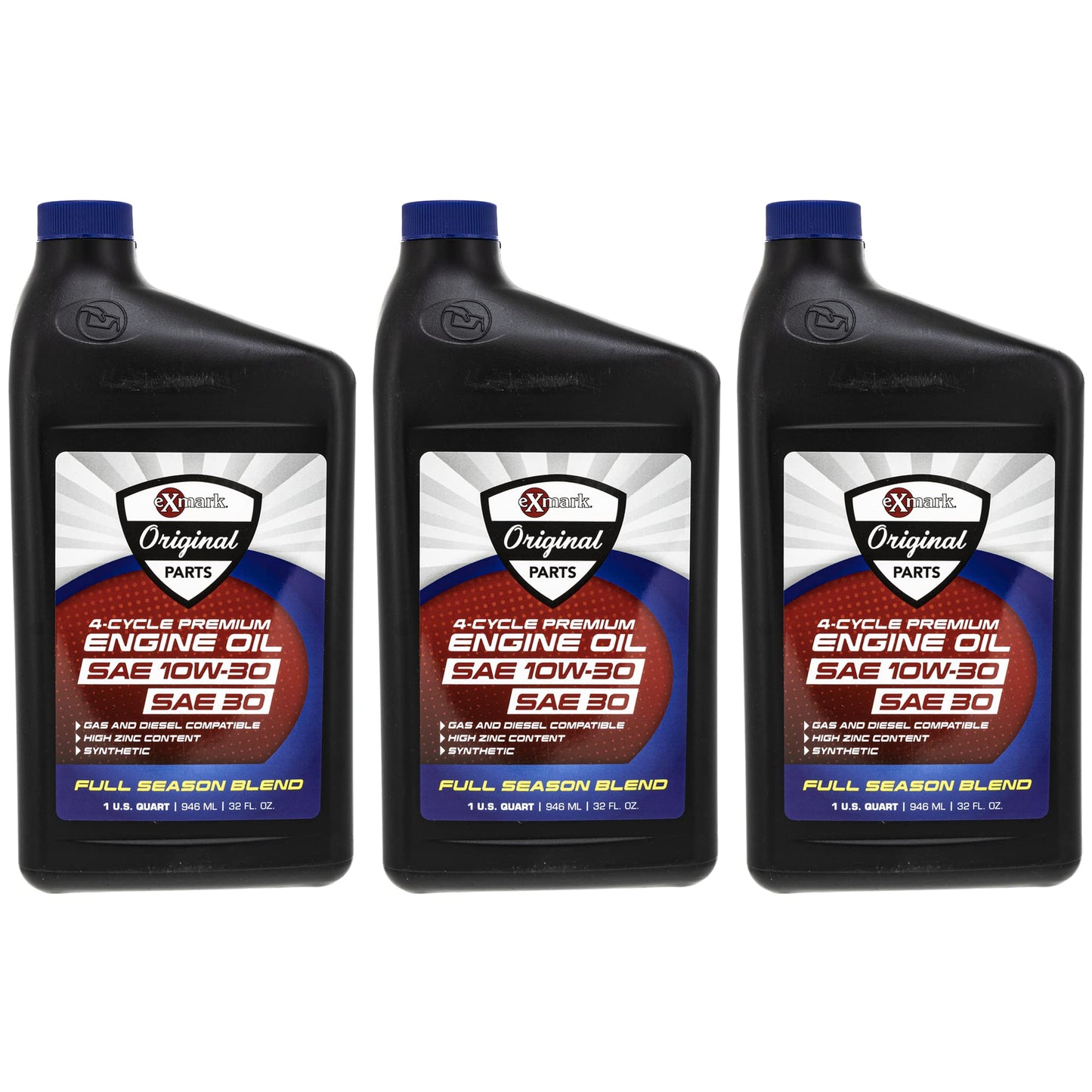 Genuine OEM Exmark Part # 135-2566 10W-30 Synthetic Oil Quart 3 Pack