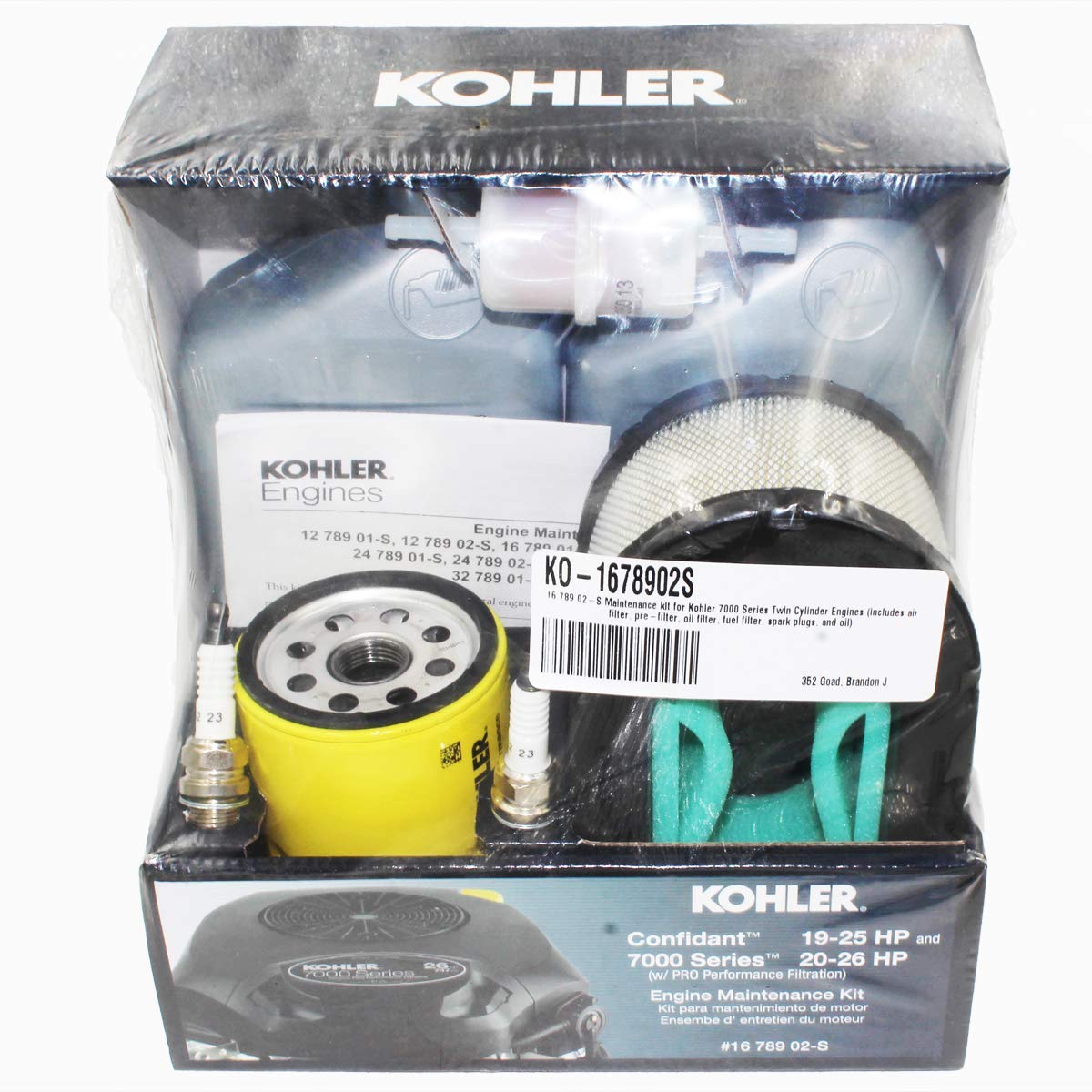 Genuine Kohler Part # 16 789 02-S Maintenance Kit