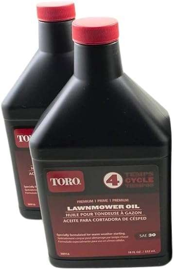 2-PACK GENUINE OEM TORO PART # 38916 SAE 30 OIL 18 OUNCE BOTTLE