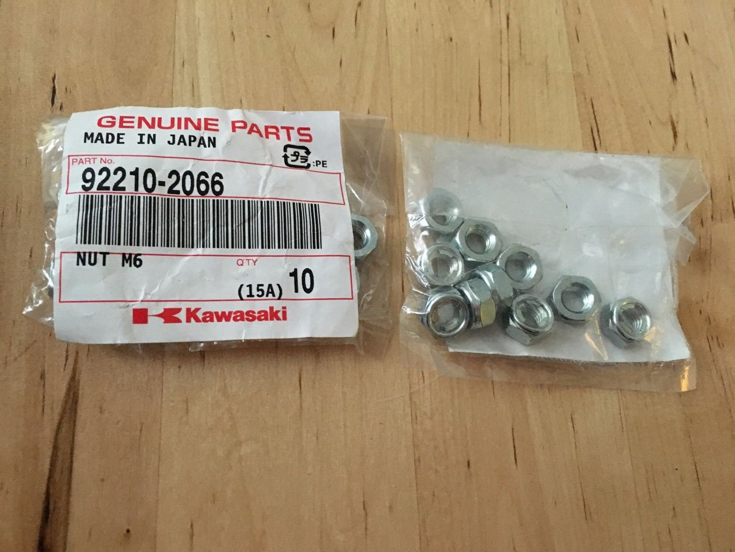 Genuine OEM Kawasaki Part # 92210-2066 Nut 10 Pack