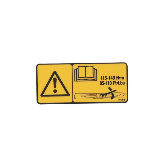 Genuine OEM Toro Part # 93-7818 Blade Bolt Torque Decal