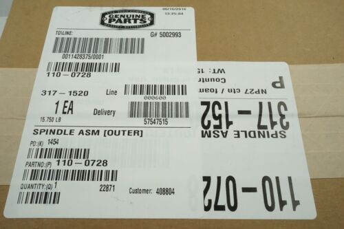 GENUINE OEM TORO PART # 110-0728 SPINDLE; TORO COMMERCIAL WALK BEHIND SPINDLE