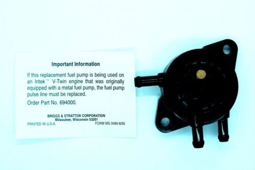 NEW GENUINE OEM BRIGGS & STRATTON PART # 597338 FUEL PUMP