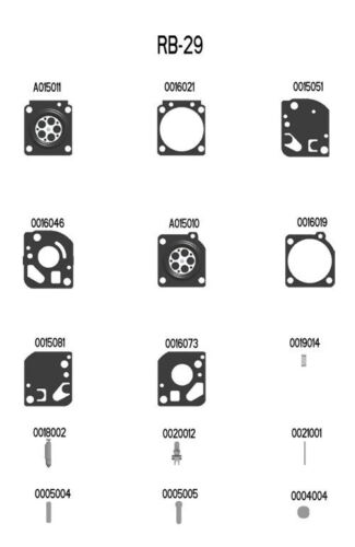 GENUINE OEM ZAMA PART # RB-29 CARB KIT; ZAMA C1U CARBURETOR REBUILD KIT