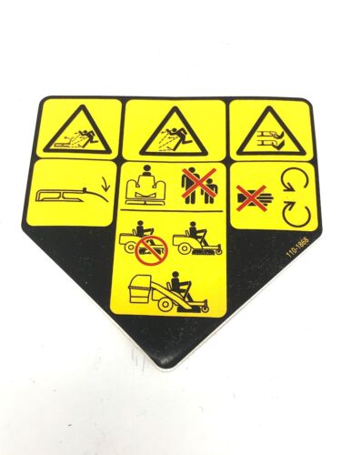 GENUINE OEM TORO PART # 110-1868 DECAL-DANGER, SHIELD FOR TIMECUTTER & PRECISION