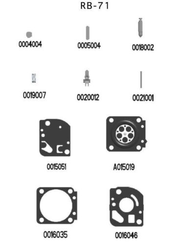 GENUINE OEM ZAMA PART # RB-71 CARBURETOR REPAIR KIT