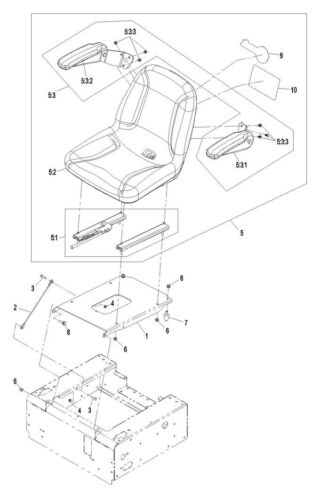 NEW GENUINE OEM TORO PART # 110-6570 ARMREST KIT, RH FOR TORO/EXMARK ZERO TURNS