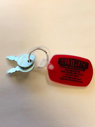 LAWN MOWER KEY; (SET OF 2) LAWN MOWER KEYS & KEYCHAIN, GARDEN TRACTOR KEY