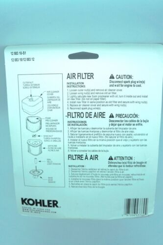 GENUINE OEM KOHLER PART # 12 883 10-S1 AIR FILTER KIT # 12 083 12-S #12 083 10-S