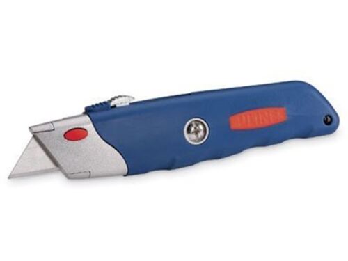 H-1369 ULINE BLUE & RED RETRACTABLE KNIFE WITH SOFT COMFORT GRIP HANDLE