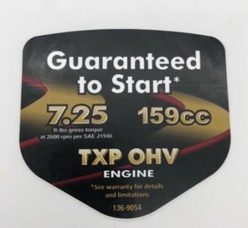 GENUINE OEM TORO PART # 136-9054: SHROUD DECAL