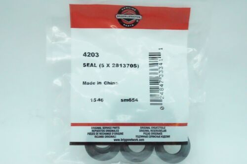 GENUINE OEM BRIGGS & STRATTON PART # 281370S DIPSTICK TUBE SEAL (QTY. 5) 4203