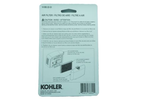 GENUINE OEM KOHLER PART # 14 083 22-S1 AIR FILTER; KOHLER COURAGE XT650 & XT675